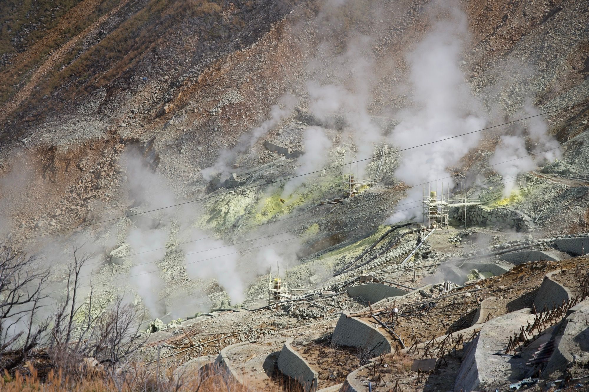 Fumeroles de soufre d'Owakudani