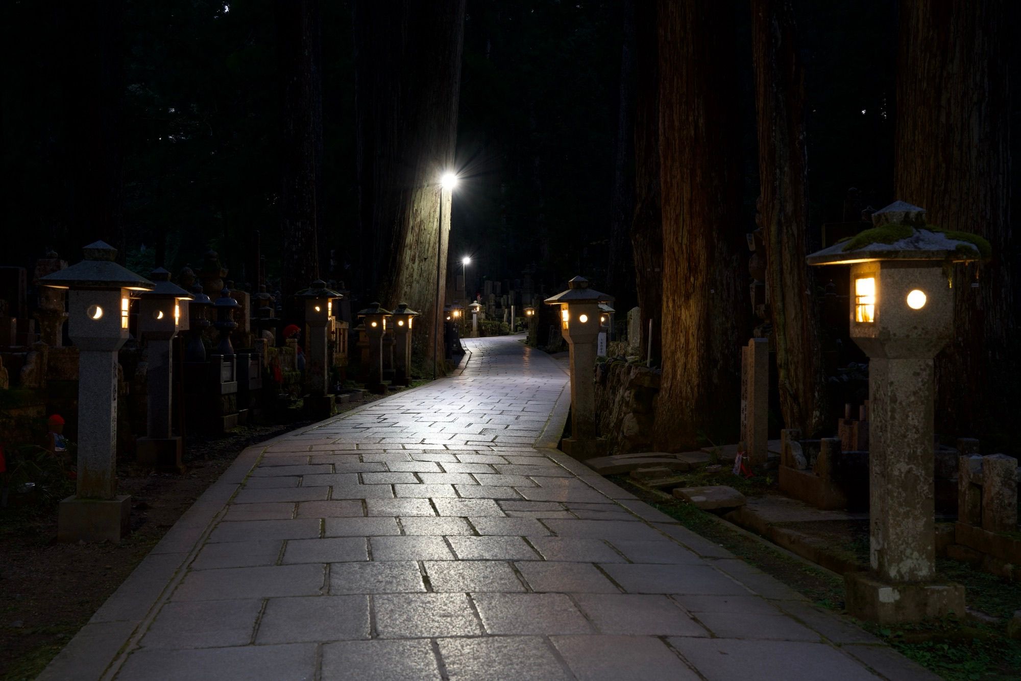 Chemin de lanterne de nuit